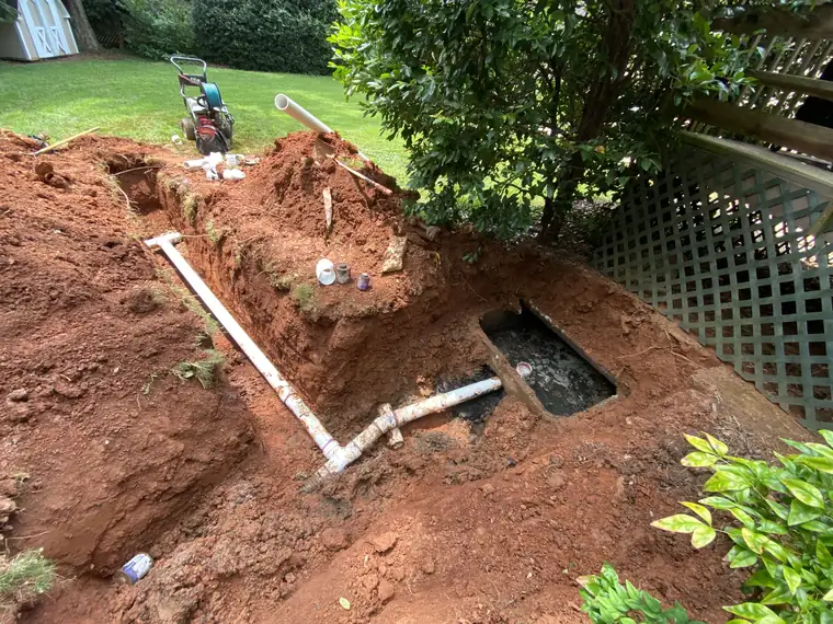 Finished septic line repair by SepticRooter™ in Metro Atlanta, Georgia