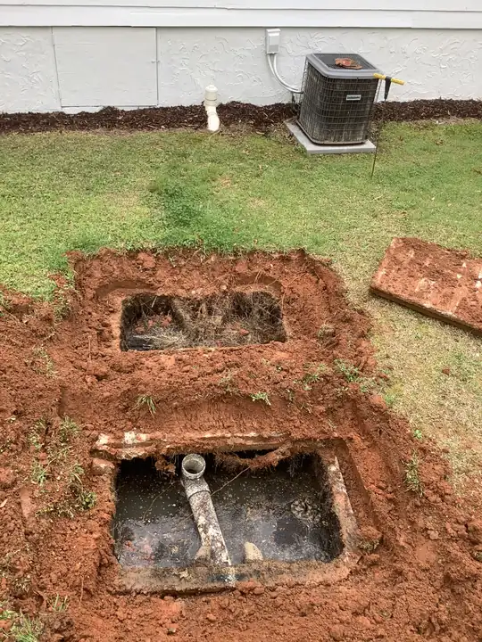 Septic distribution box and drain field work in Metro Atlanta, Georgia