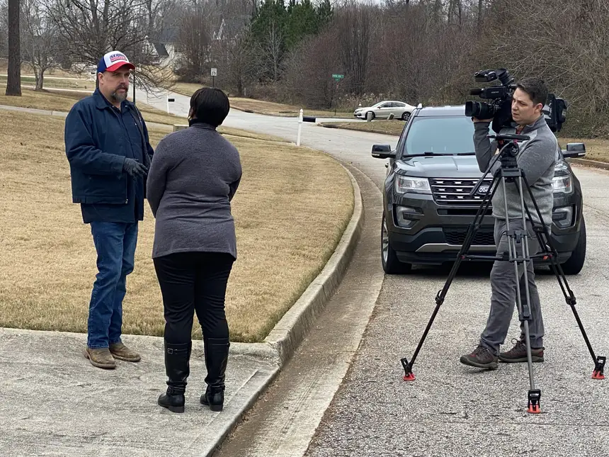 SepticRooter being interviewed by local TV news